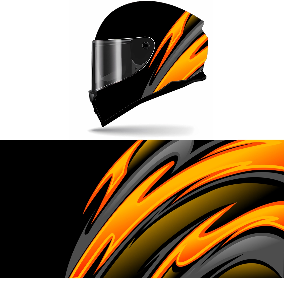 Motorcycle Gear Yellow - Abstrato amarelo curva completa envoltório capacete