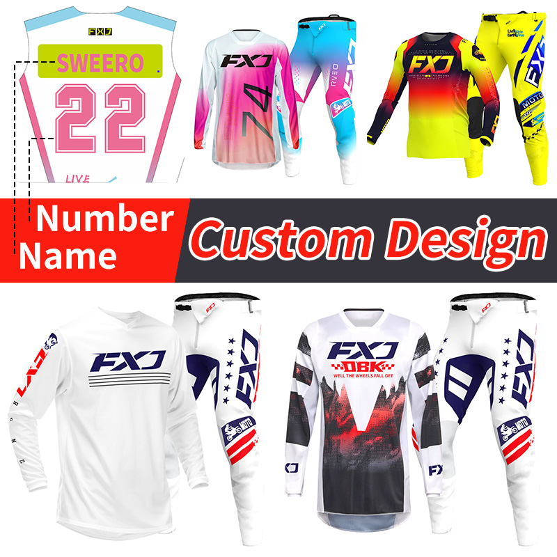 Motorcycle Gear Yellow - Conjunto de Jersey e Calças para