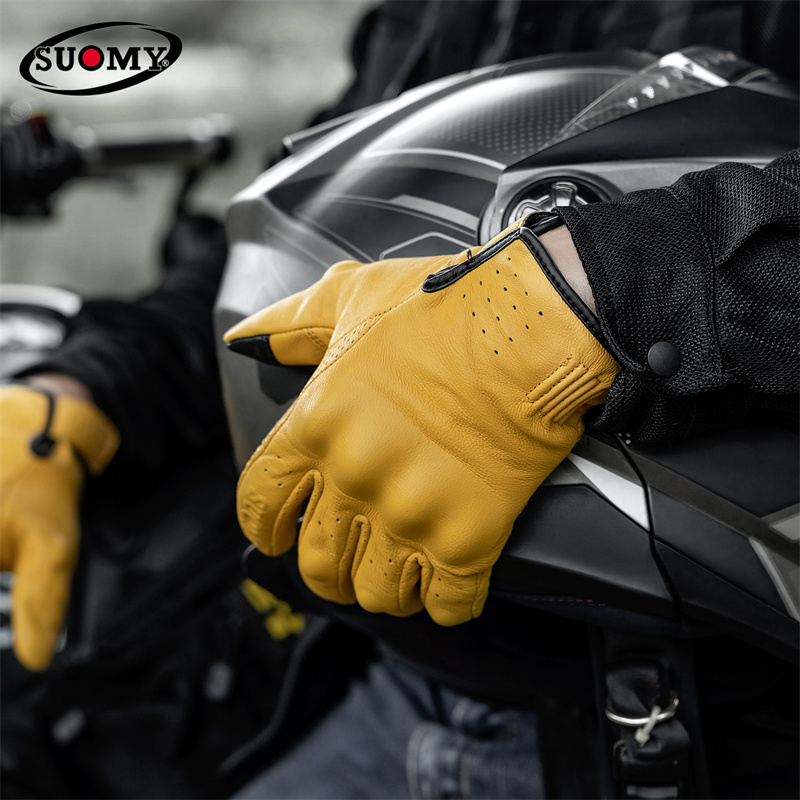 Luvas de Couro Retrô Amarelas  - Motorcycle Gear Yellow avaliação e preço