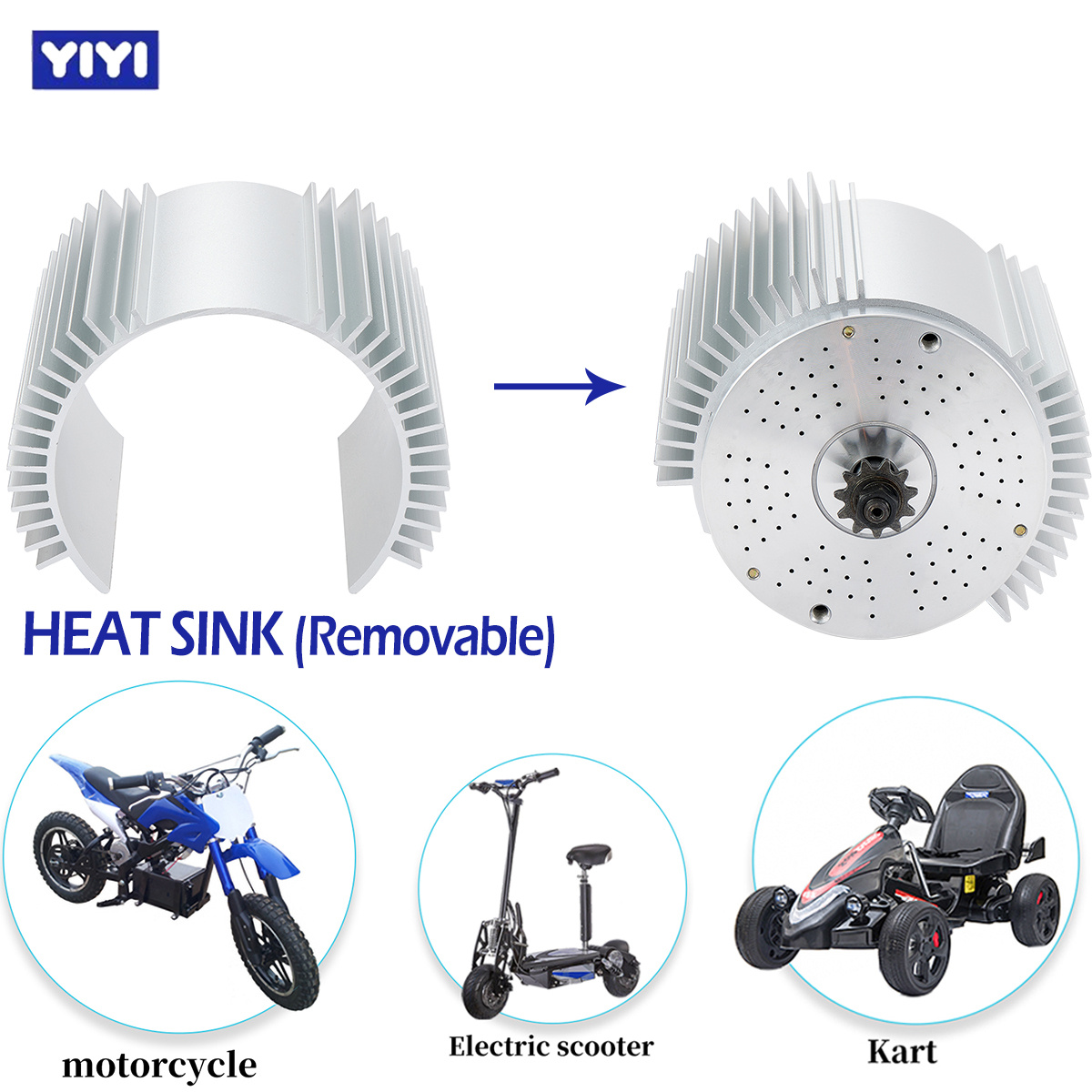 Motor elétrico sem escova, 72v - Motorcycle Gear Hub avaliação e preço